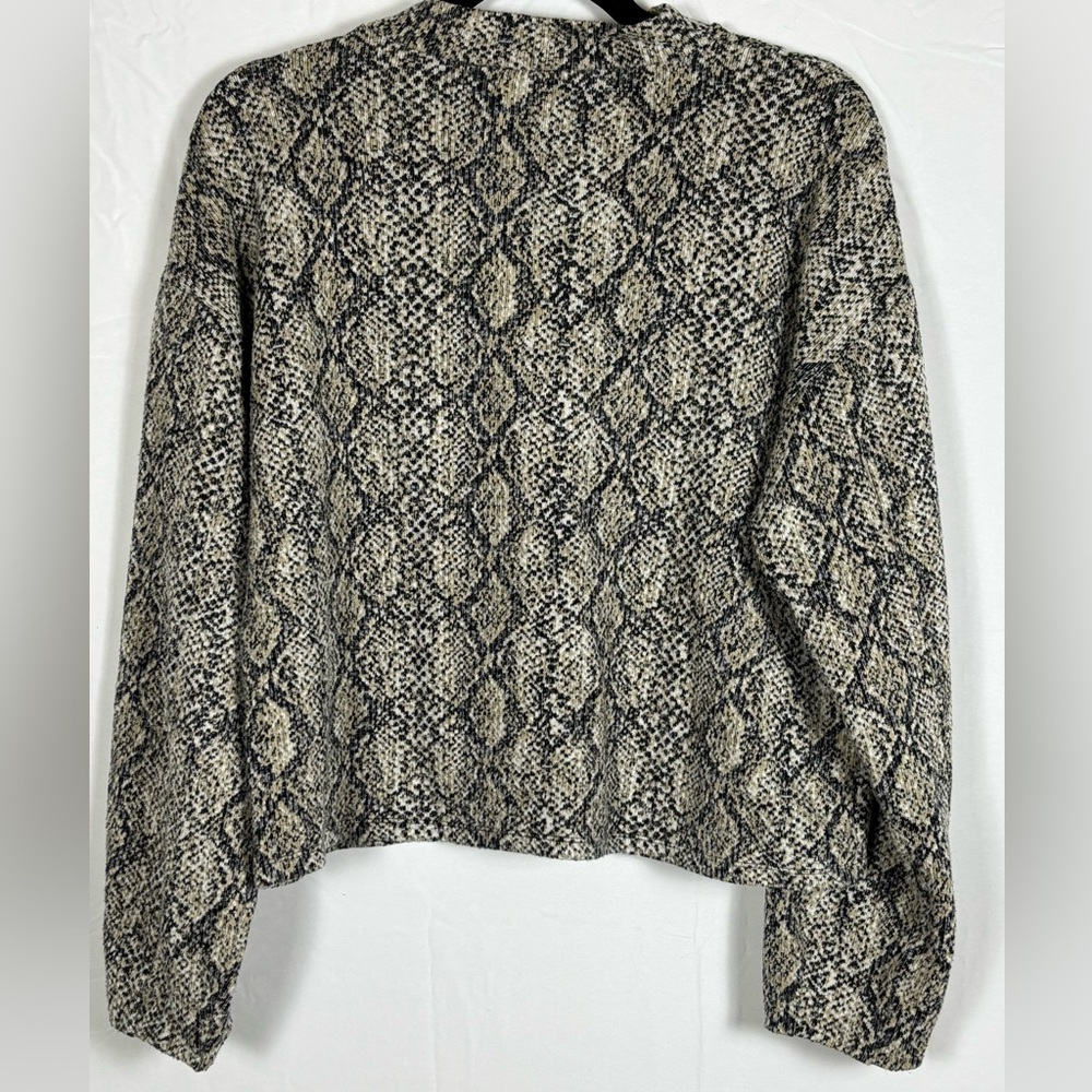 Zara Black Cream Snakeskin Print Sweater- M - Picture 7 of 9
